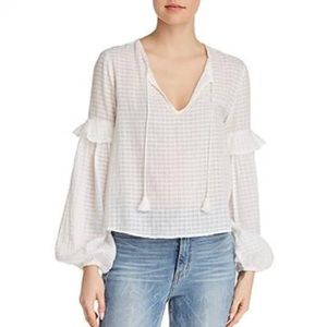 Splendid Balloon Sleeve Ruffle Top, XS